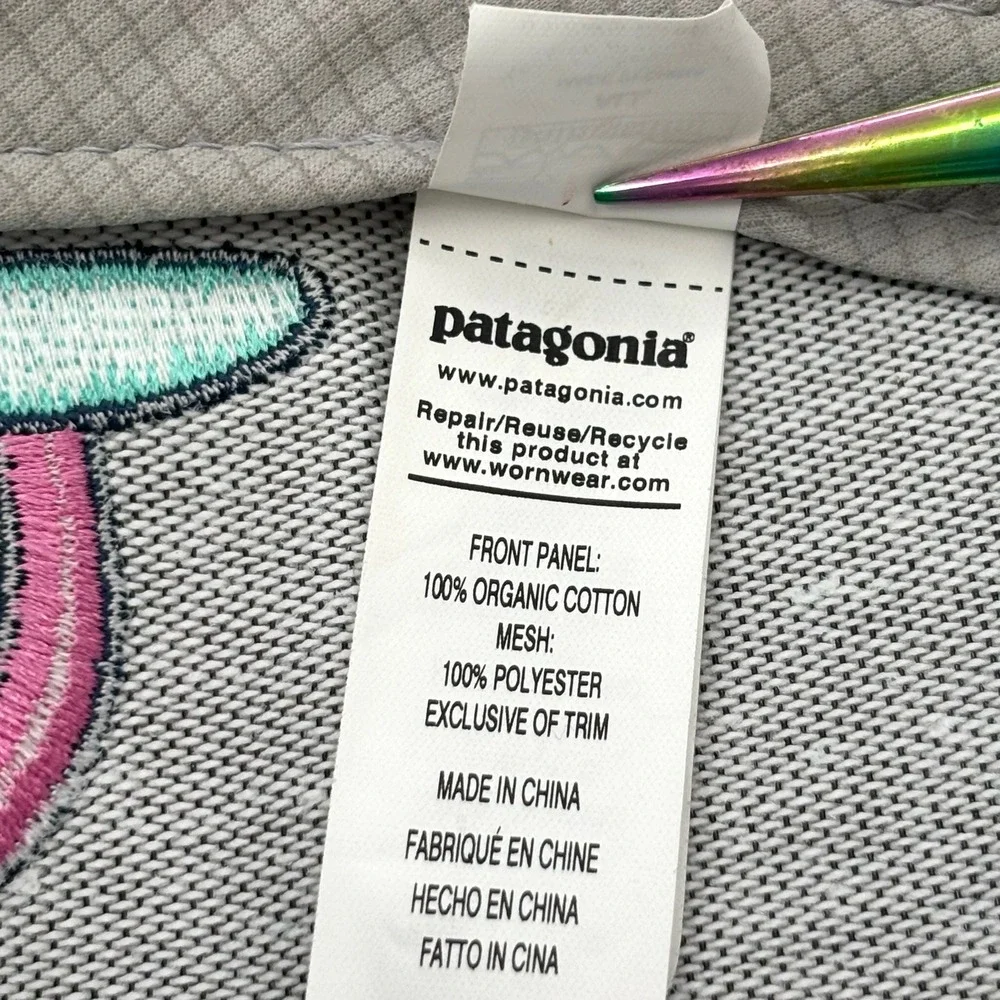 Patagonia Kids Trucker Hat Surfboard Rainbow Mesh Snapback Mint Green Gorpcore